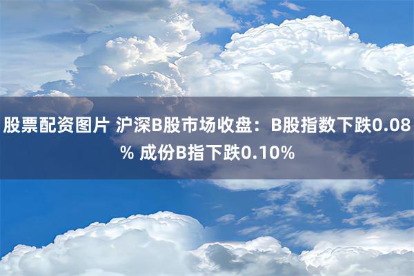 股票配资图片 沪深B股市场收盘：B股指数下跌0.08% 成份B指下跌0.10%